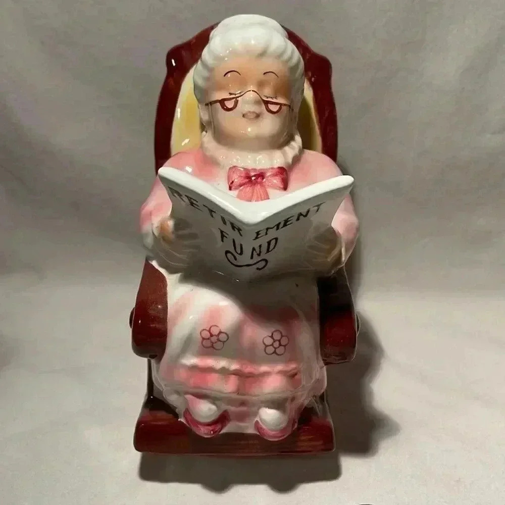 Vintage Lefton‎ “Retirement Fund” Bank ~mint~6” tall